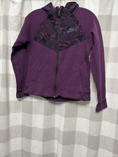 Nike Purple Camo Zip-Up Jacket Thumb Holes Girls Youth Large
