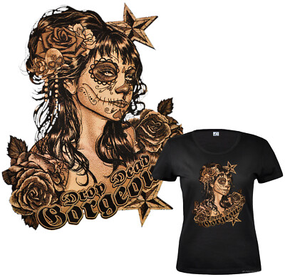 Tattoo T-Shirt Damen-Shirt sugar chicano mexican style skull dia muertos *7246