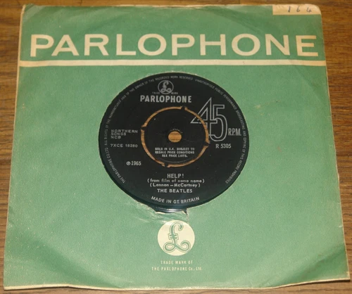 THE BEATLES ~ HELP! b/w I'M DOWN ~ UK PARLOPHONE 7" 1965 NEAR MINT