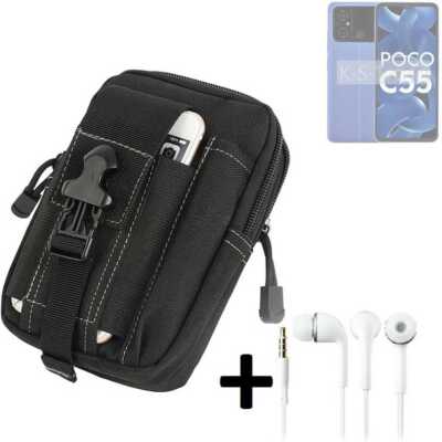 Holster für POCO C55 + headphones Extrataschen Outdoor Schutz Hülle Gürtel Ta