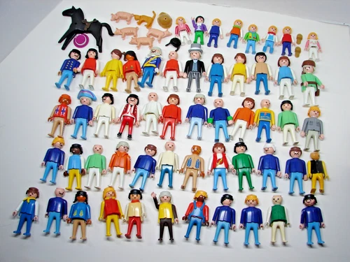Geobra Playmobil   61 piece Figure lot  1970's - 80s  Vintage