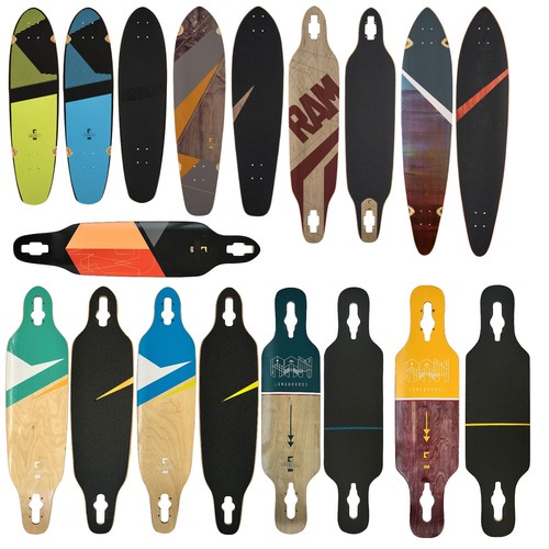 RAM Longboard Deck Holz Drop Through Brett Board Ersatz inkl. Griptape