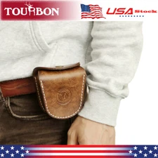 Tourbon Leather Ammo Pouch 22lr .38 .45 Ammunition Carry Bullet Holder Belt Case