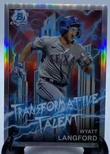 2023 Bowman Draft Wyatt Langford Transformative  /250 Rangers TT-18 Refractor