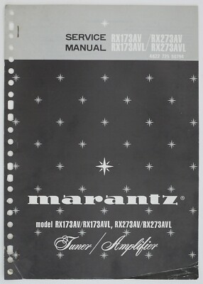 Original Marantz RX173AV/RX273AV Tuner Amplifier Service-Manual/Diagram o123