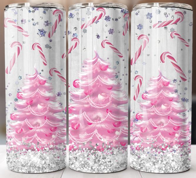 Tumbler 20oz Travel Mug Cup Stainless Steel Personalized Custom Pink Christmas