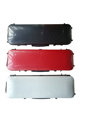 Good quality 4/4 Carbon fiber violin Case Hard &light  oblong case red white