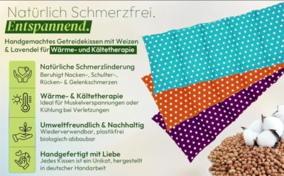 EDEL LIVING Kirschkernkissen Wärme,Kältekissen Mikrowelle Körnerkissen Entspannungskissen