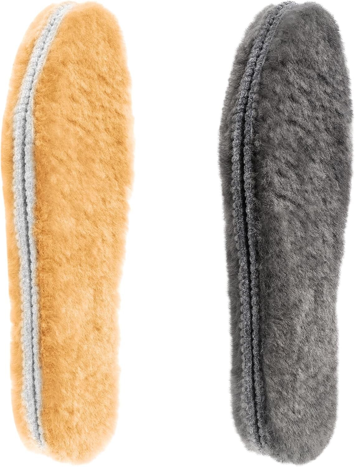 2 Pairs Sheepskin Insoles 17MM Thick Winter Warm Wool Insole,Boots Shoes Slipper