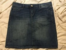 TOMMY HILFIGER Womens Blue Denim Skirt-Size 4-Front Back Pockets-EUC