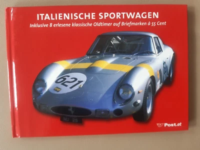 Italienische Sportwagen - Markenbuch mit 8 postfrischen Marken + super Fotos - Bild 1 von 4