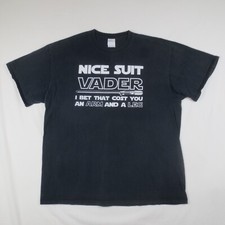 Star Wars T Shirt Mens XL Black Nice Suit Vader Short Sleeve Funny Movie 80s 90s