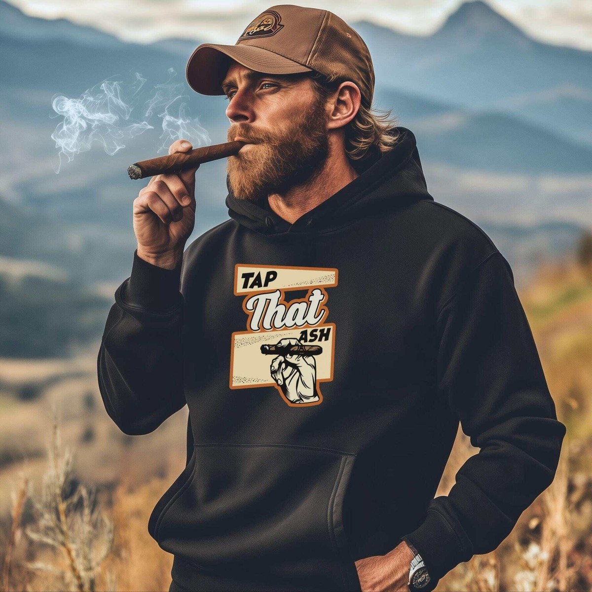 tobacco hoodie Tap That Ash Vintage Cigar Hoodie Cigars Shirt Hooded Sweatshirt Cigar  Style Co