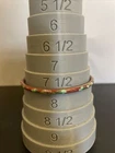 VTG Cloisonné BANGLE BRACELET 7.5" Red Silver Blue  Green Ladies Jewelry