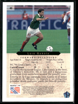 1994 Upper Deck World Cup USA 94 Luis Garcia #40 Soccer Card | eBay