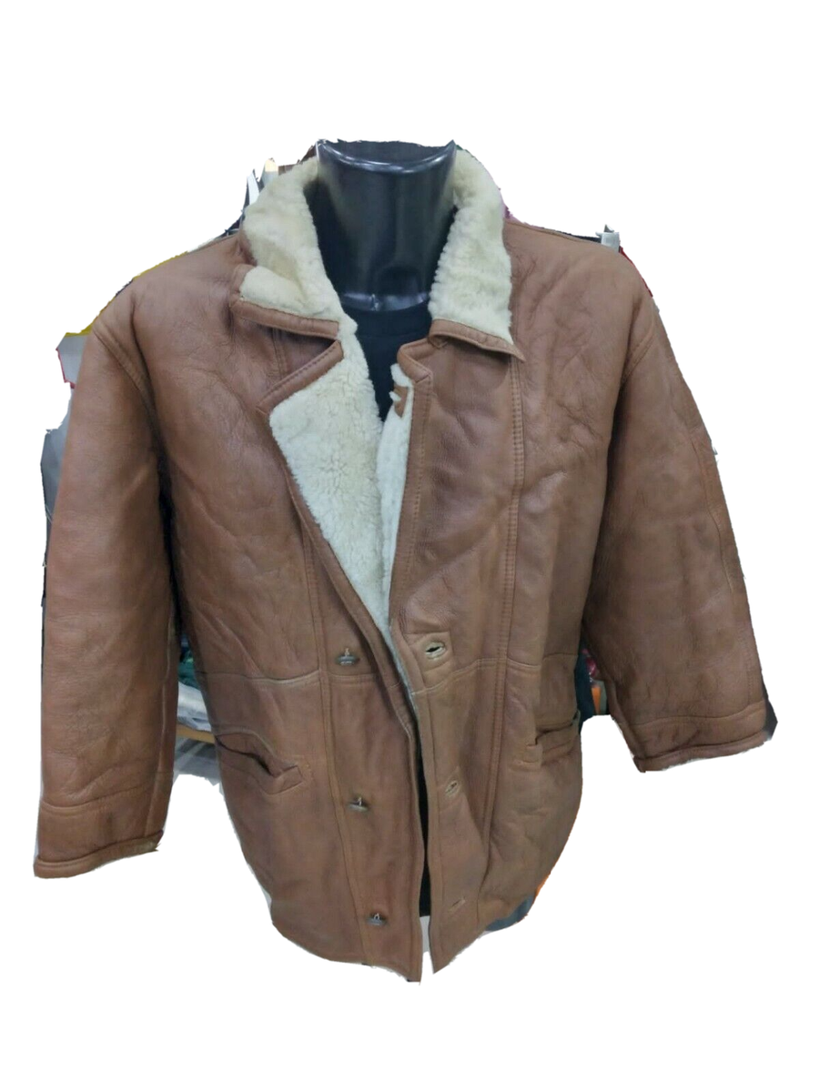SHEARLING montone PRE-OWNED uomo man marrone usato VINTAGE tg 48