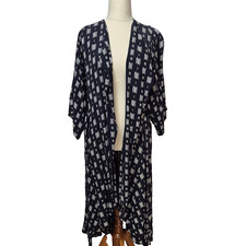 Sass & Bide Kimono Jacket Womens Size 36 AU 6 Black Dots & Dashes Hi Low Belt