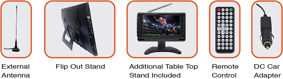 Portable 14.1" 12 Volt AC/DC TV and Digital Multimedia Player with DC Car Cord - Image 4 of 4