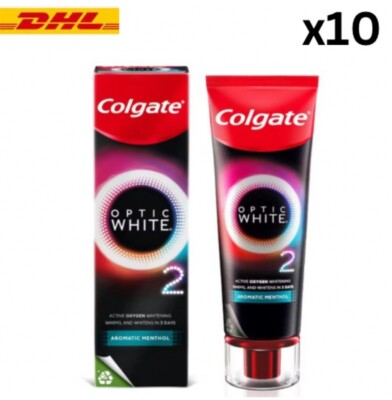 Colgate OPTIC WHITE O2 Active Oxygen Whitening Aromatic Toothpaste 85g X 10