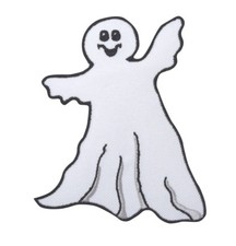 White Ghost Halloween Decor Embroidered Iron on Patch