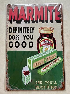 MARMITE TUT DIR DEFINITIV GUT BLECHSCHILD BAR MANN HÖHLE KÜCHE RETRO 20 x 30 cm