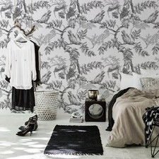 Gray birds Animals Non-Woven Wallpaper roll Home decor wall mural Traditional
