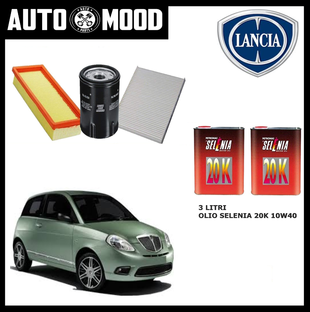 Kit Tagliando Auto Kit 3 Filtri Per Fiat Panda 1.2 LPG - Olio, Aria E Abitacolo Filtro Abitacolo - Foto 4