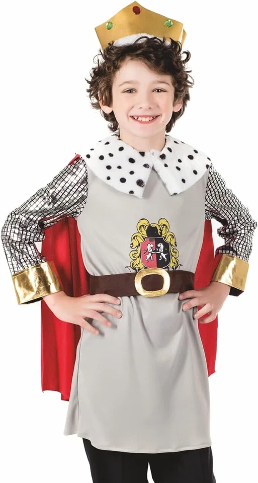 Костюм короля и корона для мальчиков S - XL детская средневековая сказка королевский принц Хэллоуин - Изображение 2 из 4