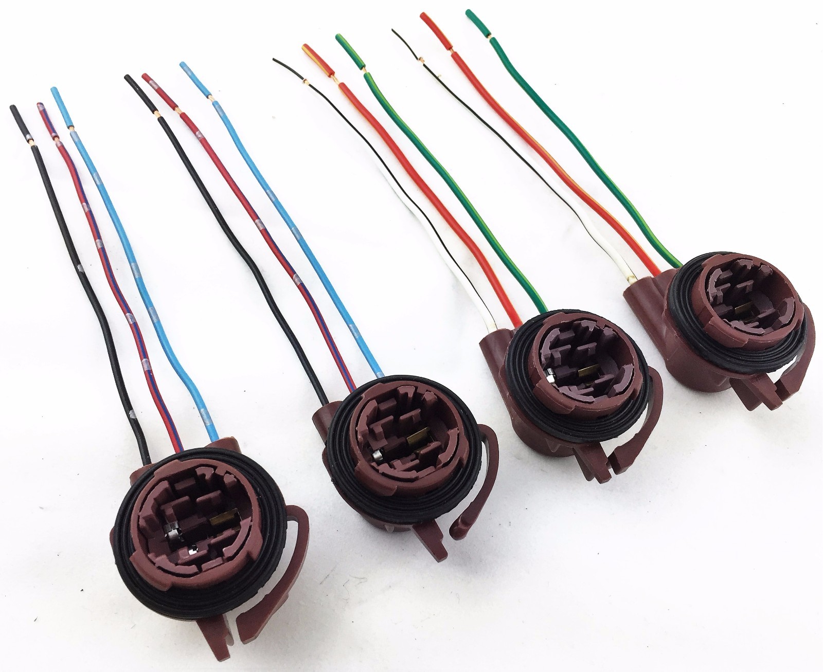 4 PCS 3157 4157 BULB SOCKET BRAKE TURN SIGNAL LIGHT HARNESS WIRE PLUG