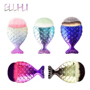 11pcs Mermaid Fish Tail Shaped Diamond Rose Gold Makeup Brush Set
