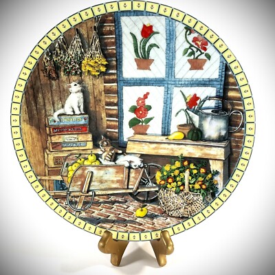 CUTE CATS! Edwin M Knowles ''Apple Antics'' Hannah Hollister Ingmire Plate 1991 A+