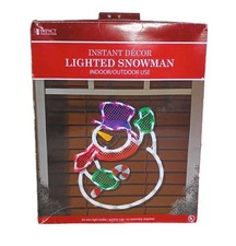 Impact Innovation Lighted Snowman Christmas Window Silhouette Decor Tested Works