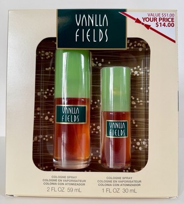 Vanilla Fields for Women by Coty Cologne Spray 2 oz. & 1 oz. Gift Set Brand New