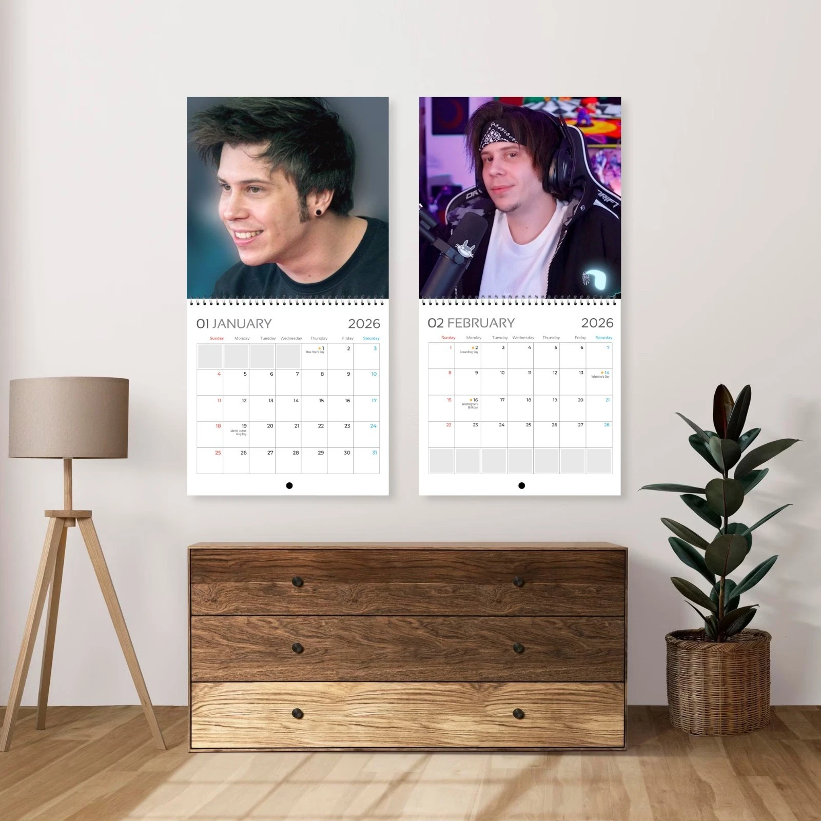 El Rubius 2026 Wall Calendar, 12-Month Celebrity Photo Calendar