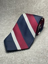 Brooks Brothers REPP Tie 100 Silk Makers Red White Blue Striped Designer