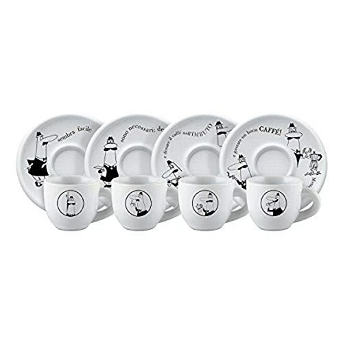 BIALETTI Untertassen Set Alfonso Little Man Weiß 4-teilig Y0TZ033