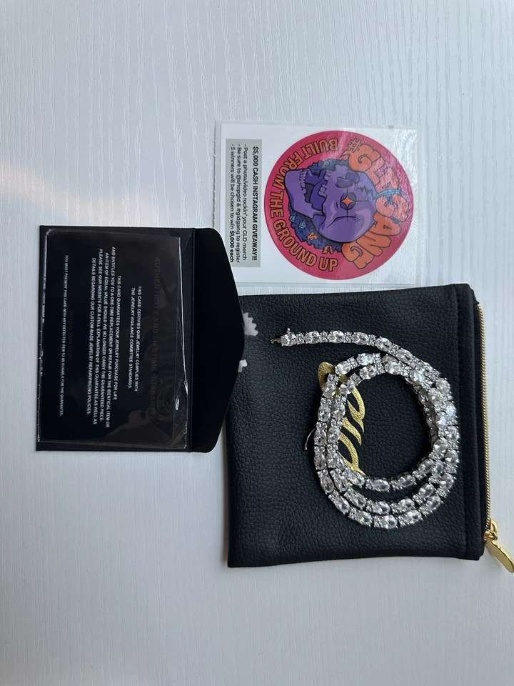 "Cadena de tenis de corte ovalado mezclado con diamantes GLD - 5 mm 22"" pulgadas" Foto 4 de 4