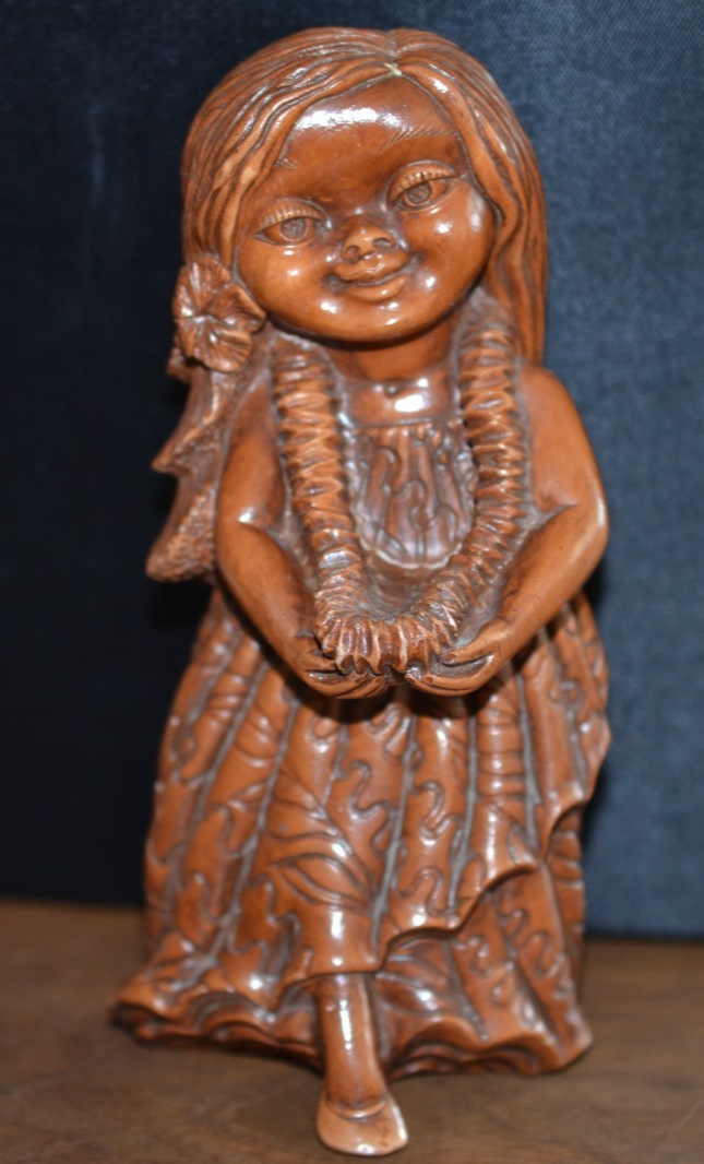 Coco Joe's Girl 5.5 in. Figurine Aloha Keiki Hapa Wood Hawaiian