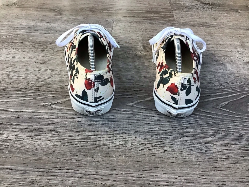 VANS Auténticos Zapatos Mujer Talla 7.5/Hombre 6 Rosas Flor Floral Patín Foto 3 de 4