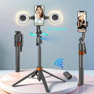360° AI Traçage du visage Tripod Selfie Stick 70"/180cm avec lumières à distance