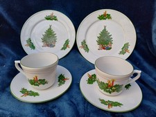 Altes Kronester Set Teller Tassen Konvolut Porzellan Weihnachten Winter Vintage