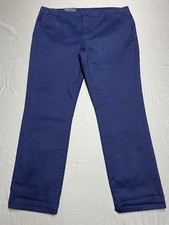 NWT Tommy Hilfiger Women's 14 Blue Flex Hampton Stretch Slim Chino Pants 59