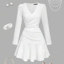 White Dress (Self-Wedding Snap Recommended) + Ribbon Veil Free Gift