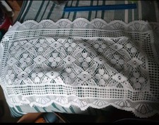 White Lace Like Table Runner Approx 12x28 Inches