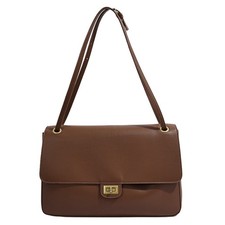 Women's Faux Leather Shoulder Bag Flap Handbag Elegant Top Handle Purse