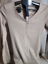 Women's Sonoma Goods For Life Rib Long Sleeve Color Beige Size Medium
