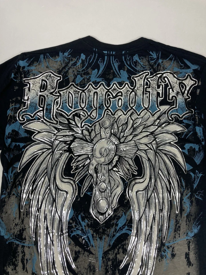 Konflic Royalty Graphic T-shirt Men Large Black Short Sleeve AOP Y2K - Image 4 of 4