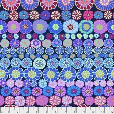 Stash - Row Flowers Blue | Kaffe Fassett for Free Spirit | Cotton by the 1/2 yd