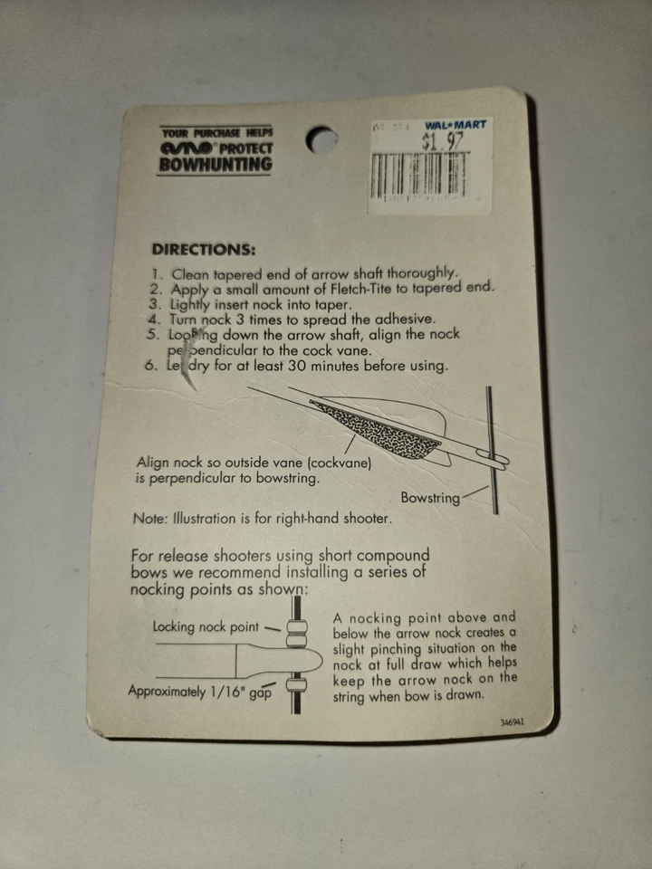 Vintage Bohning  Classic  Nocks,  5/16, No.1054, Only 10 In Orginal Package,  - Image 2 of 2