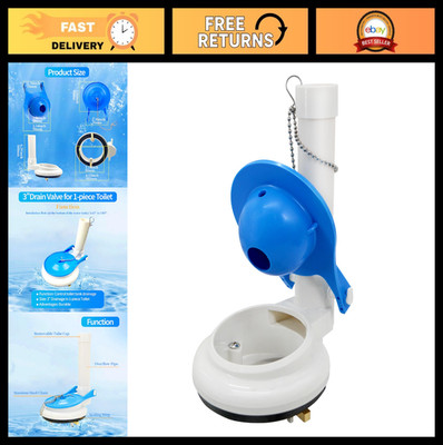 Toilet Flush Valve Assembly 3-Inch Replacement Kit for One-Piece Toilets, Easy I